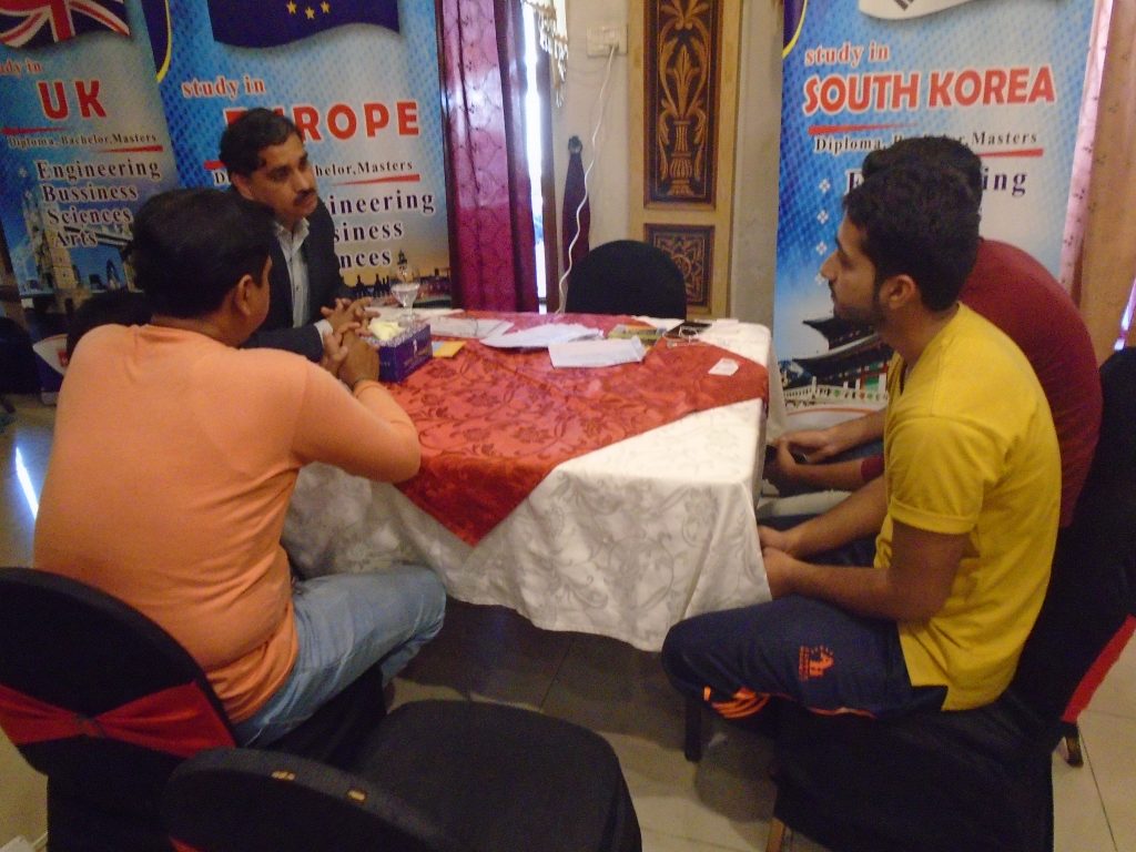 Counseling the students at Sialkot Education Expo 2017-18